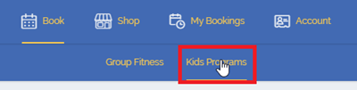 Kids Programs button
