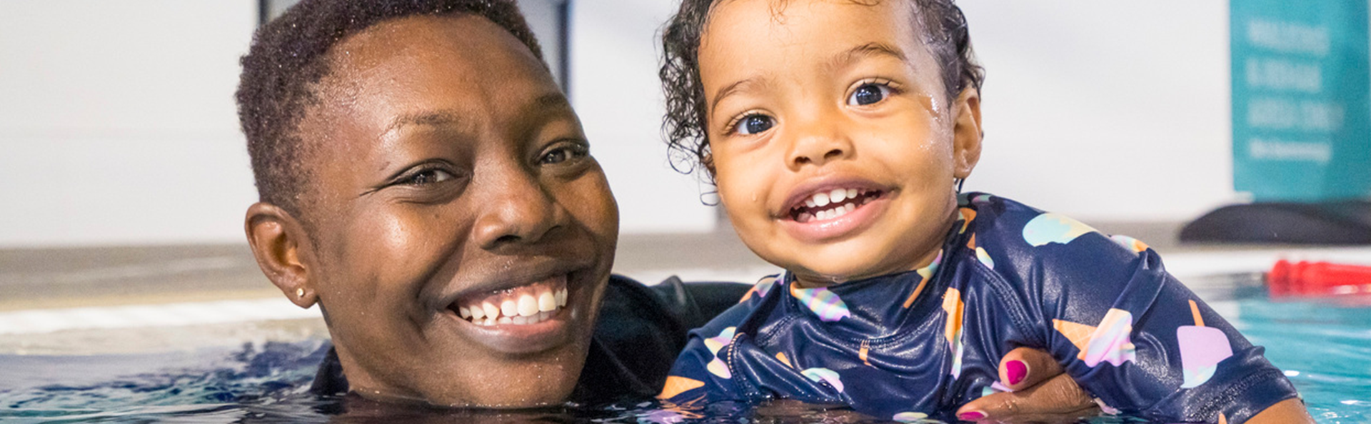 Mother and child in the water