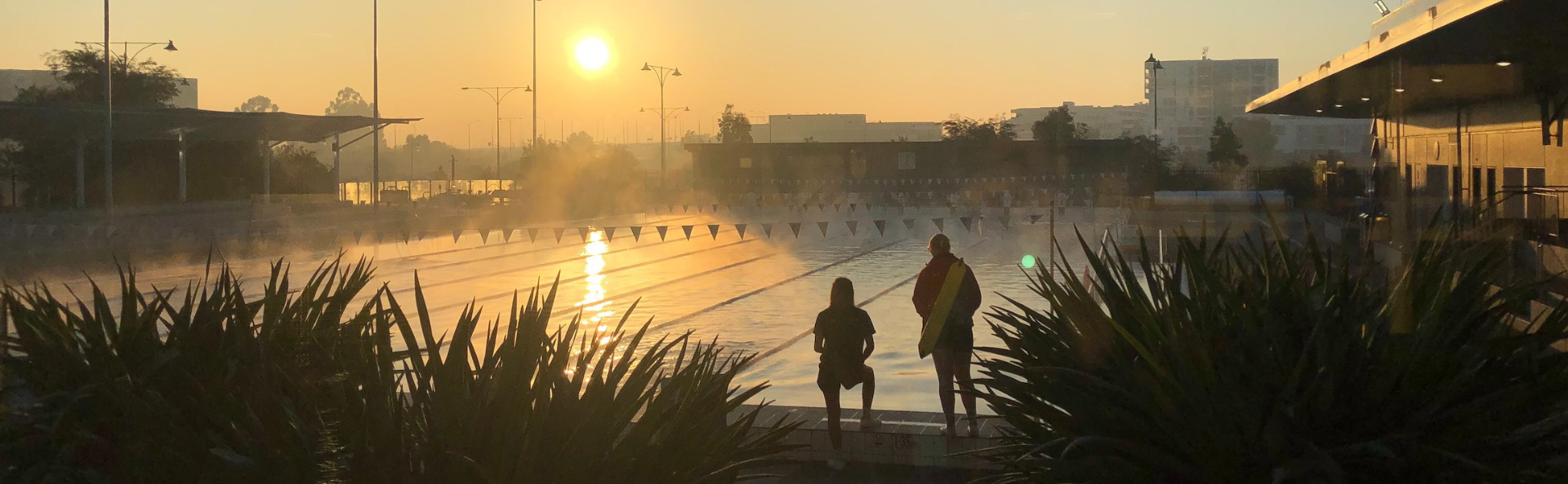 Sunrise photo over the 50m pools