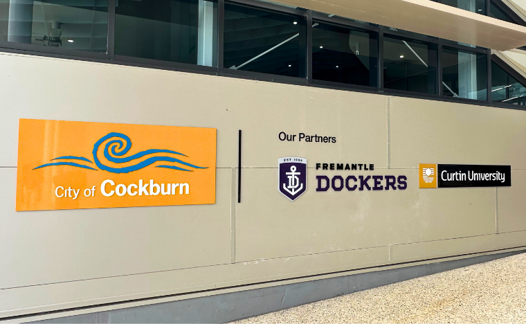 Image of key partner names: City of Cockburn, Fremantle Football Club