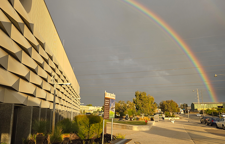 Rainbow over the entrance 