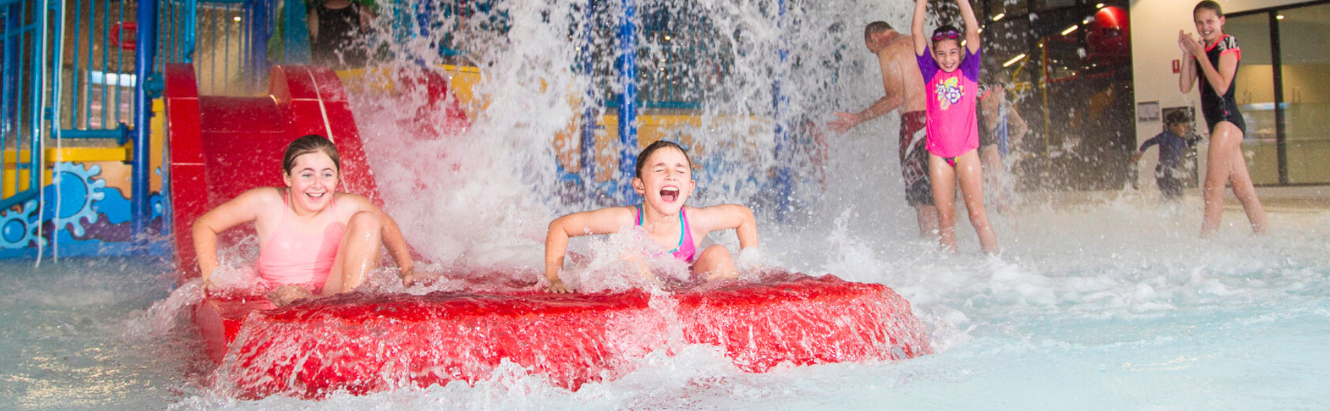 kids playing in the splash zone