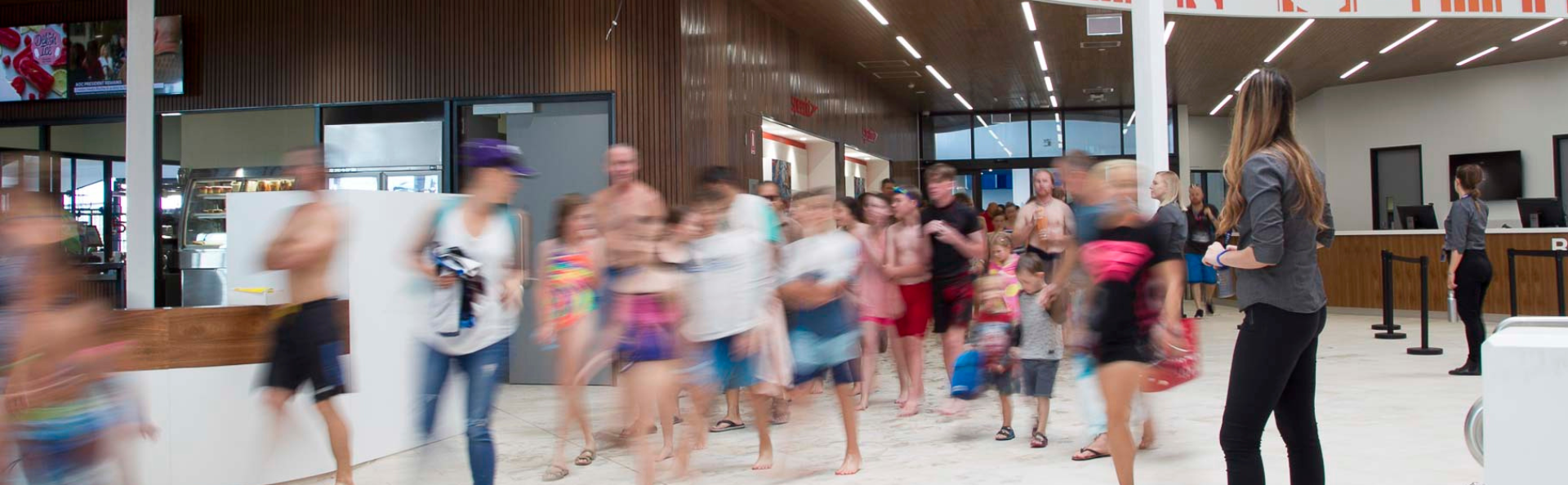 Patrons walking in the centre