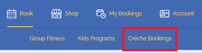 Crèche Bookings button