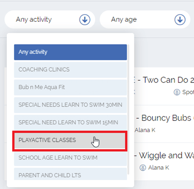 PlayActive Filter